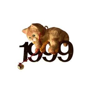 VINTAGE MIB Hallmark Keepsake 1999 Fabulous Decade #10F - Cat - Ornament